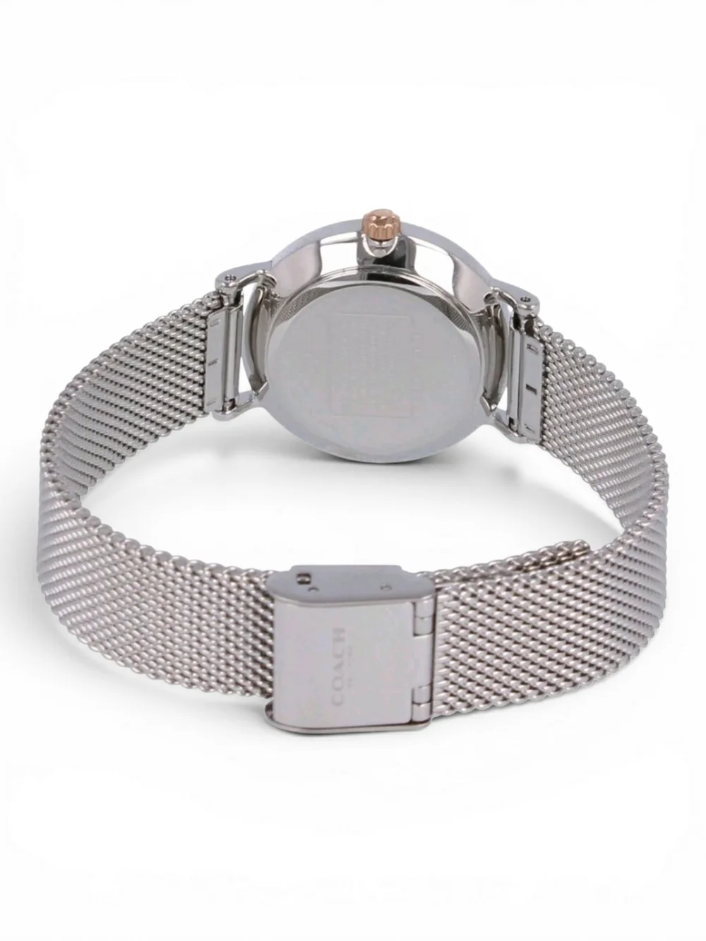 COACH Silver Mesh Watch w/ Rose Gold Star Accents NIB!